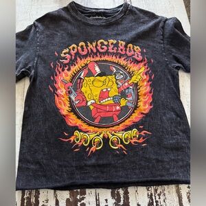 Acid washed SpongeBob baby tee